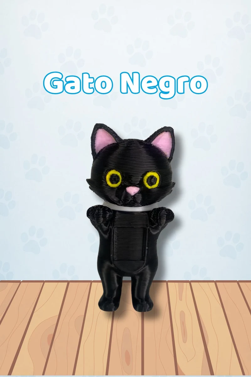 Accesorio 3D de Gato Negro con ojos amarillos